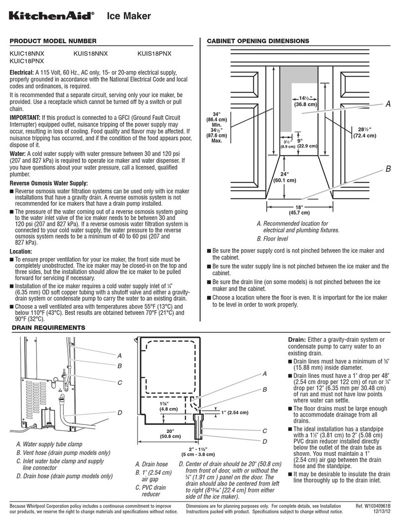 KitchenAid KUIC18NNX Parts list manual