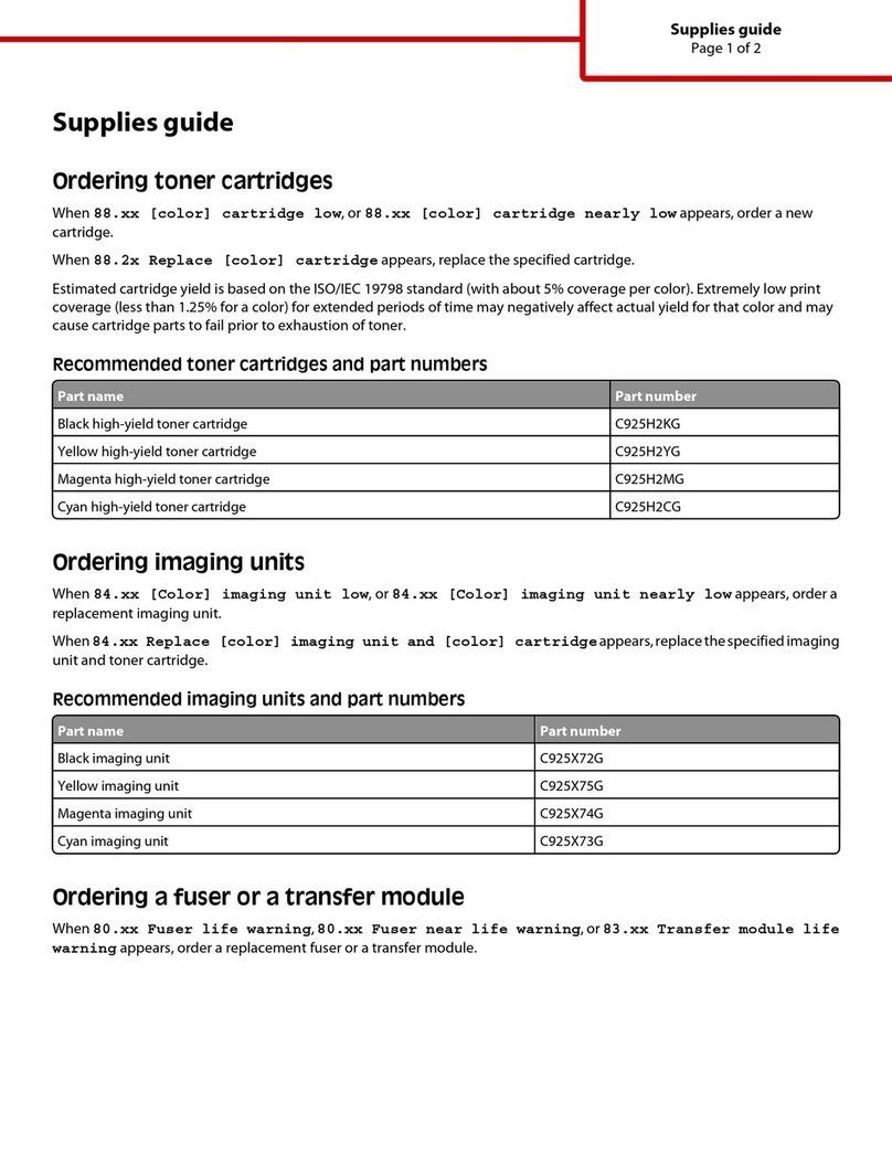 Lexmark C925 User manual