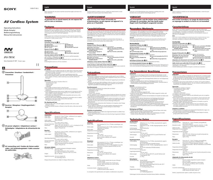 Sony SB-V40 - AV Selector - Dark User manual