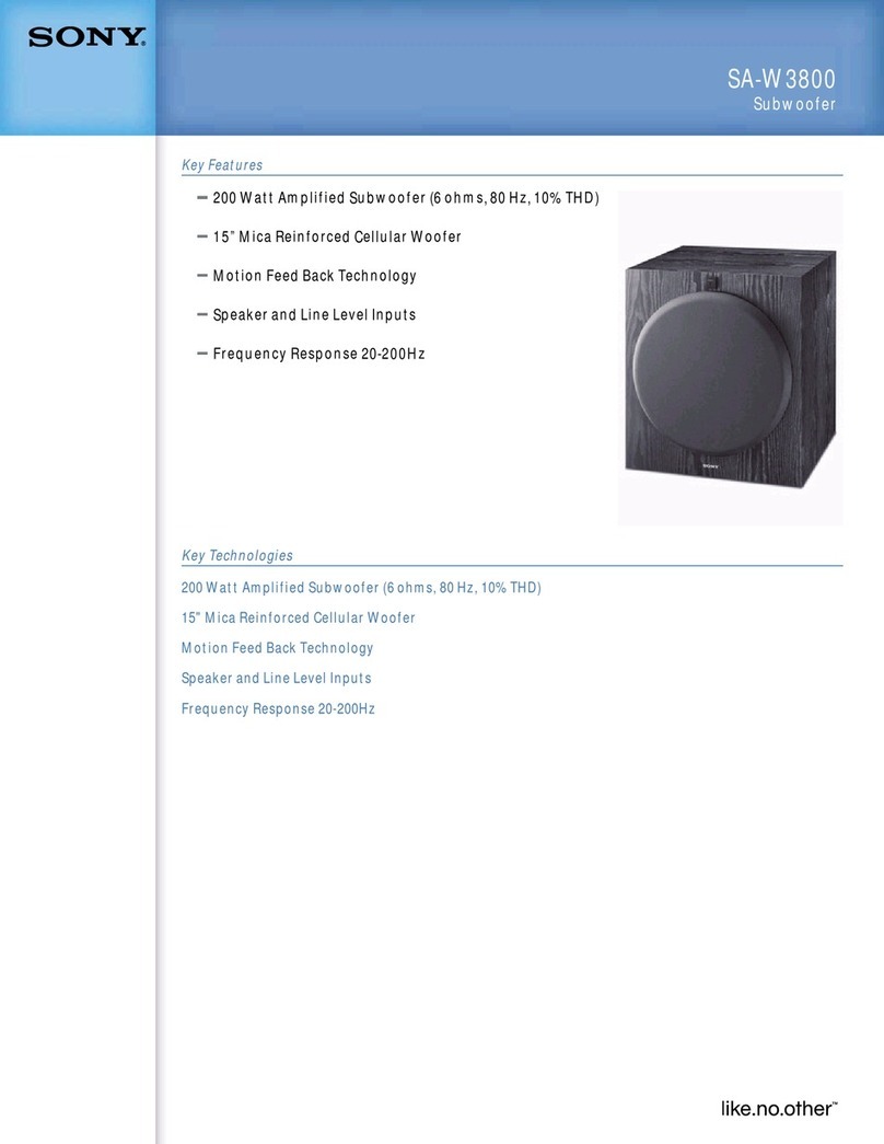 Sony SA-W3800 Specifications
