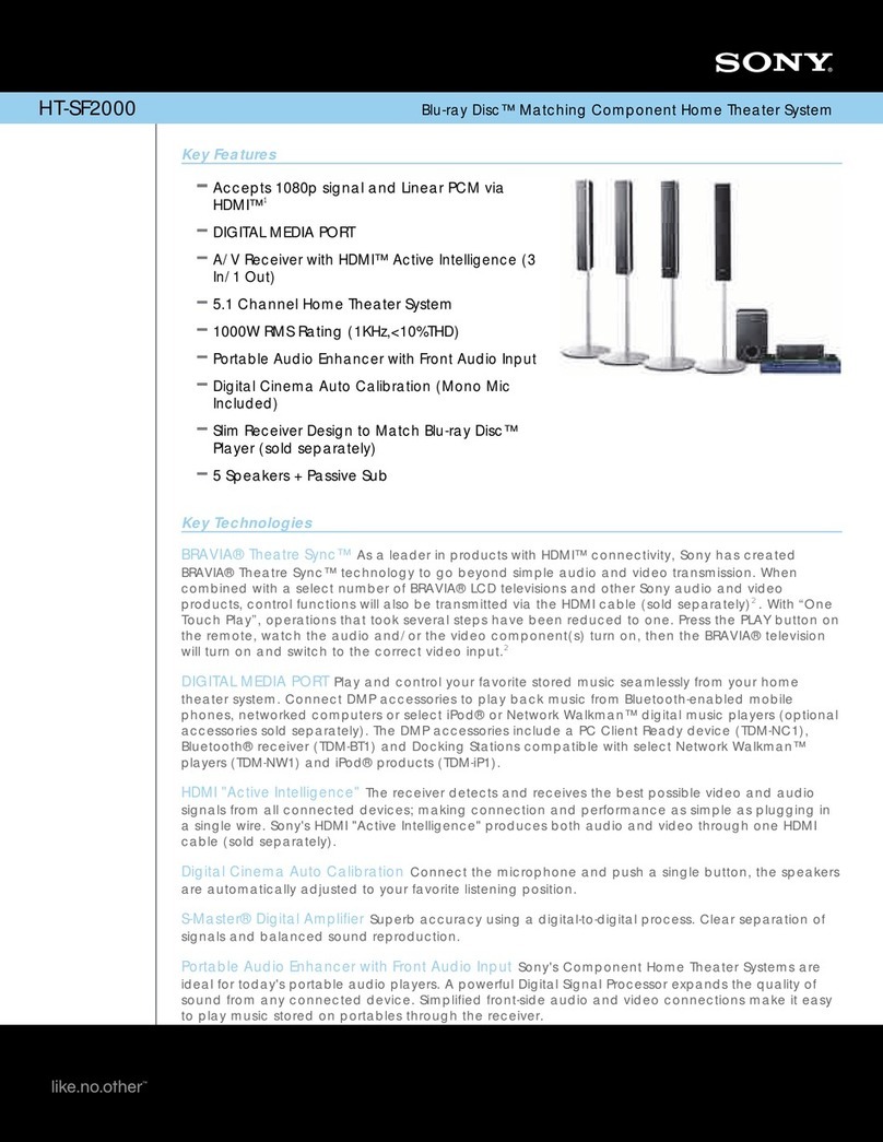 Sony HT-SF2000 Specifications