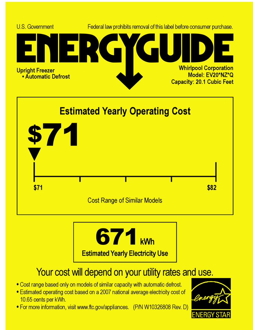 Whirlpool EV200NZBQ Energy guide