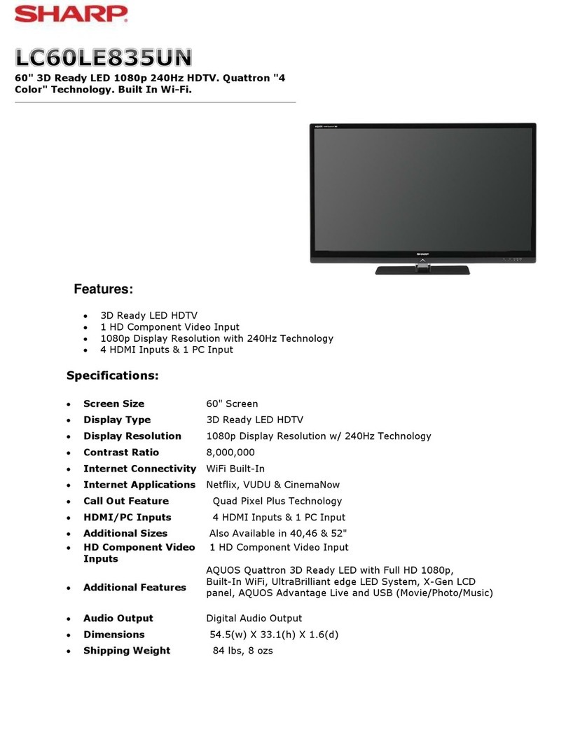 Sharp LC60LE835UN brochure