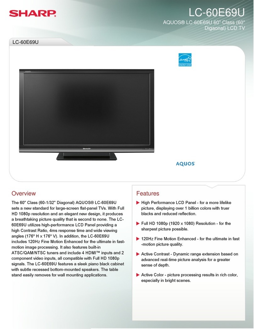 Sharp Aquos LC-60E69U User manual
