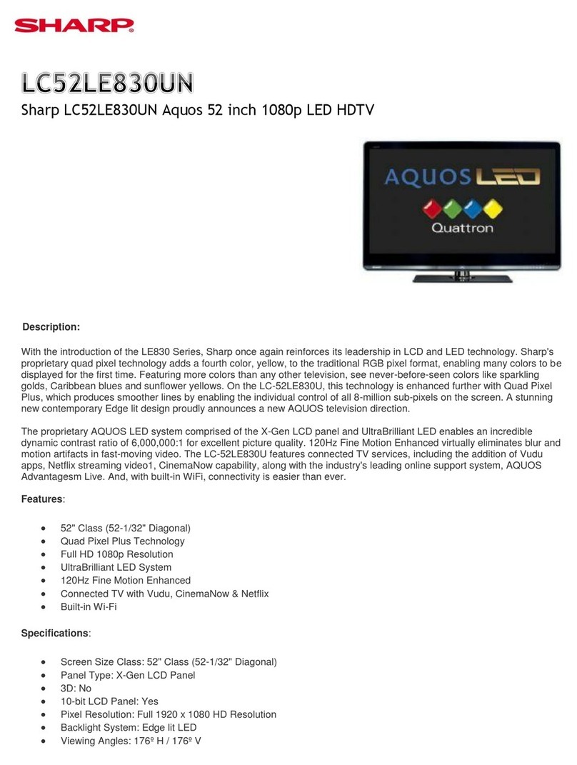 Sharp Aquos LC52LE830UN User manual