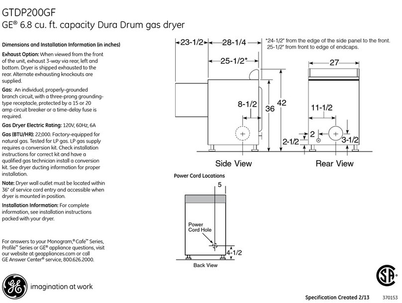 GE GTDP200GFWS User instructions