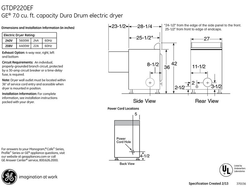GE GTDP220EFWW User manual
