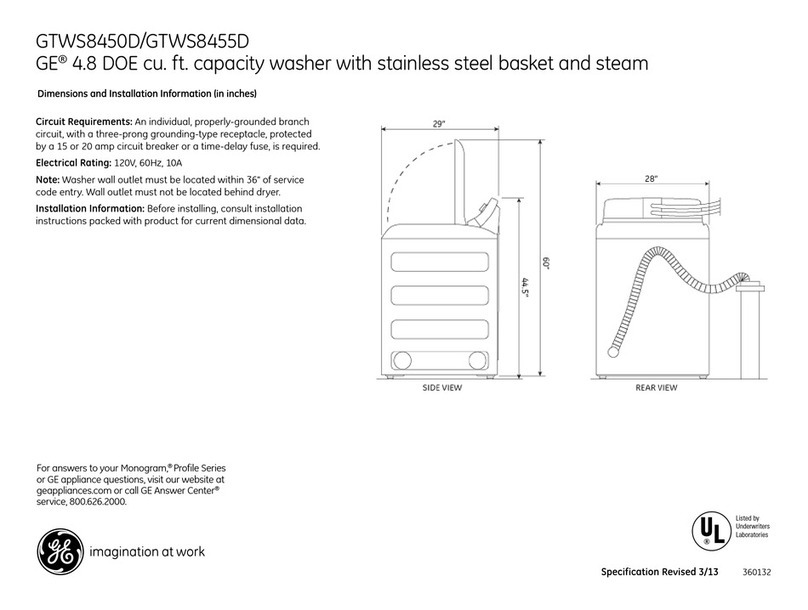 GE GTWS8450DWS User manual