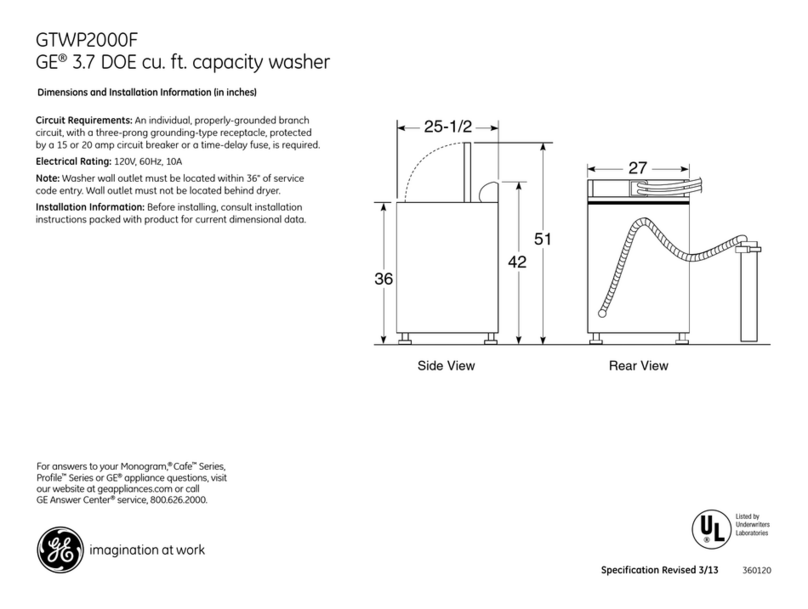 GE GTWP2000FWW User manual