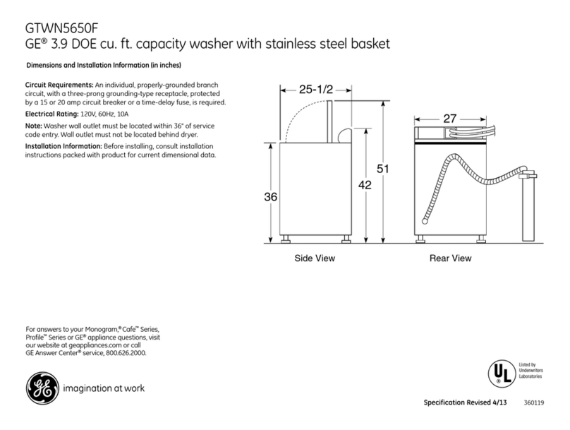 GE GTWN5650FWS User manual GE GTWN5650FWS User manual