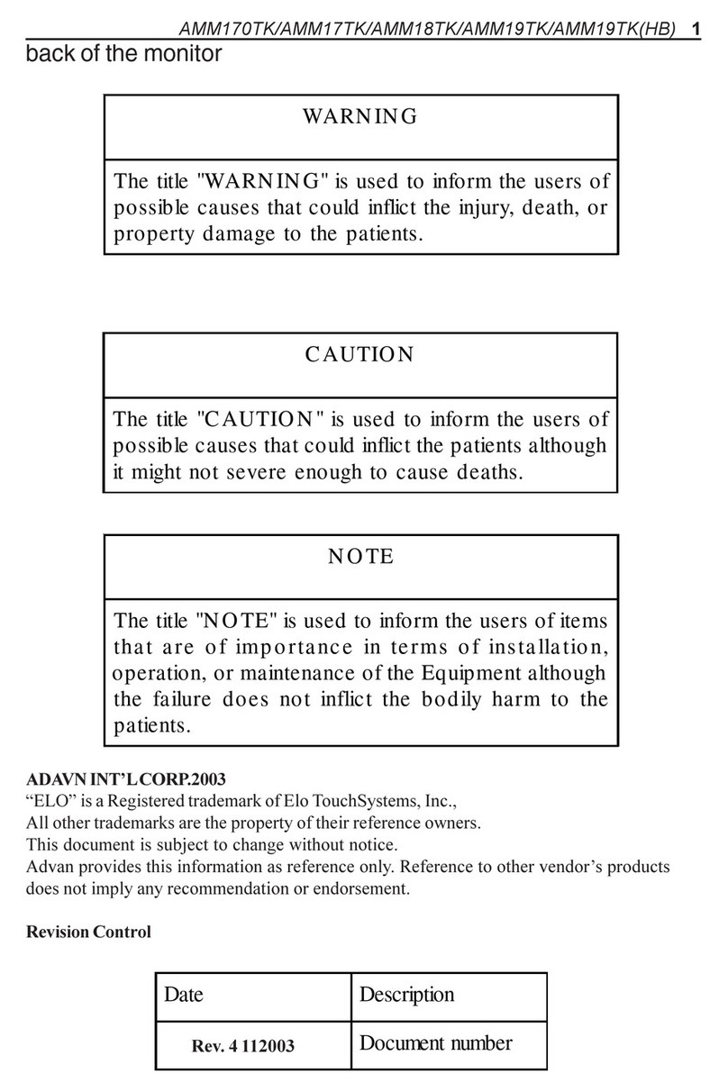 Elo TouchSystems AMM170TK User manual