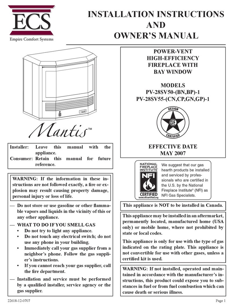 ECS Mantis PV-28SV50-BP-1 Installation instructions and owner's manual
