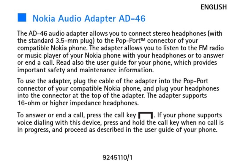 Nokia Audio Adapter AD-46 User manual