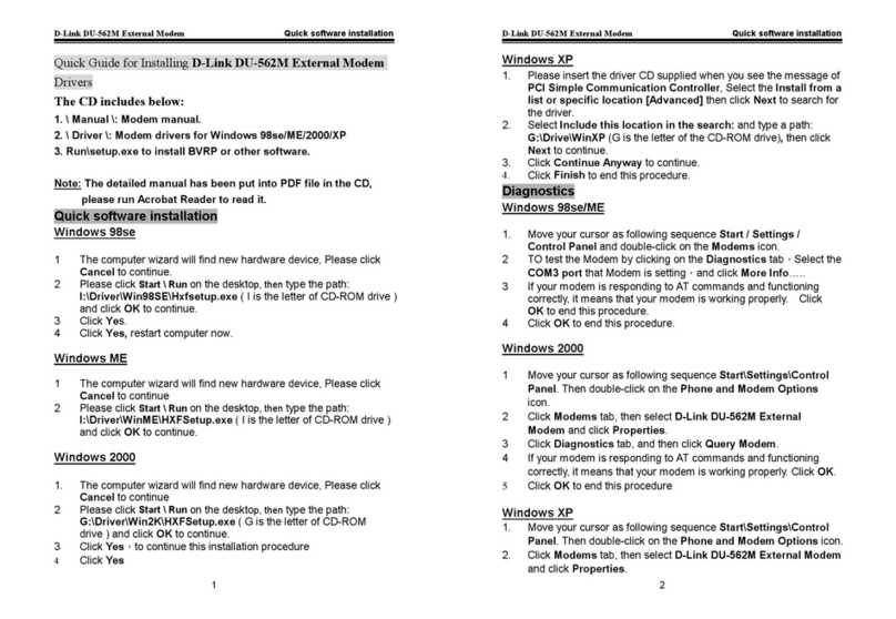 D-Link DU-562M - 56 Kbps Fax User manual