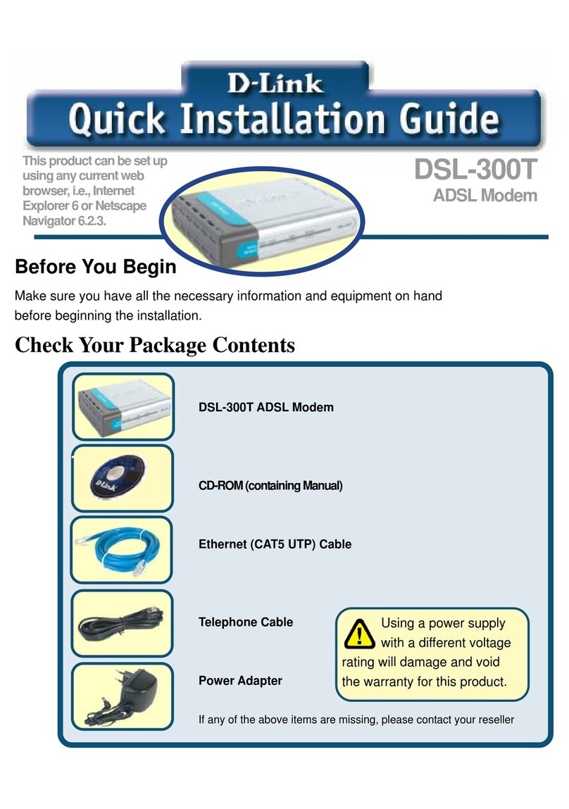 D-Link 300T - DSL - 8 Mbps Modem User manual