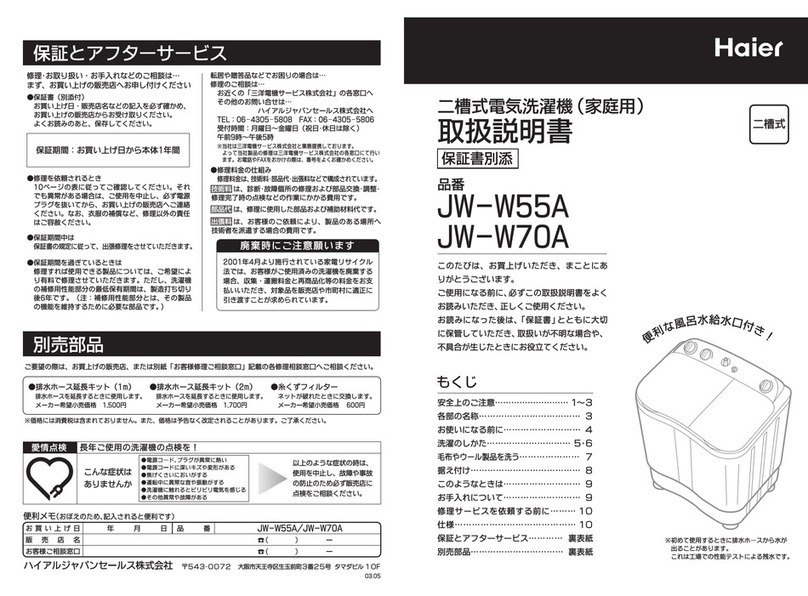 Haier JW-W70A user manual