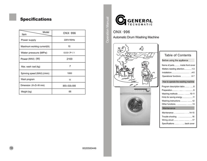 General Technomatic ONX-996 User manual