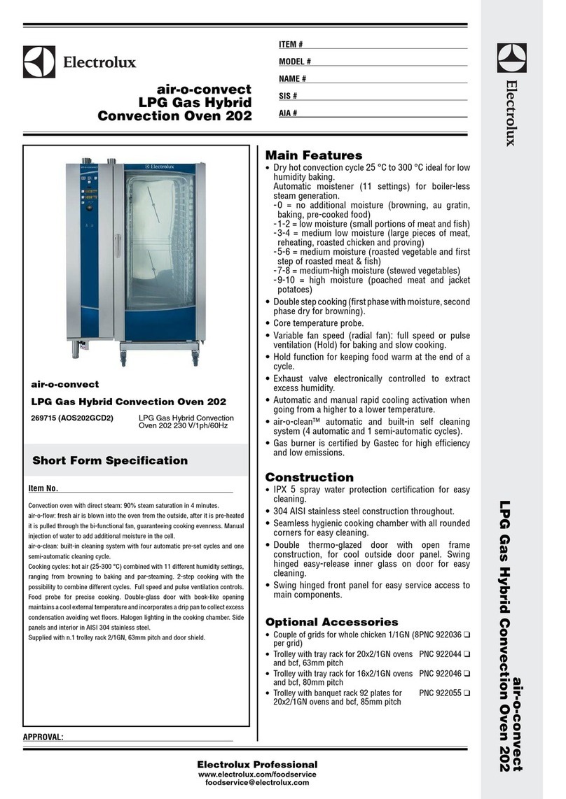 Electrolux air-o-convect LPG Gas Hybrid Convection Oven... manual