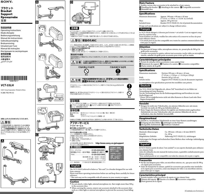 Sony VCT-55LH operating instructions Sony VCT-55LH operating instructions