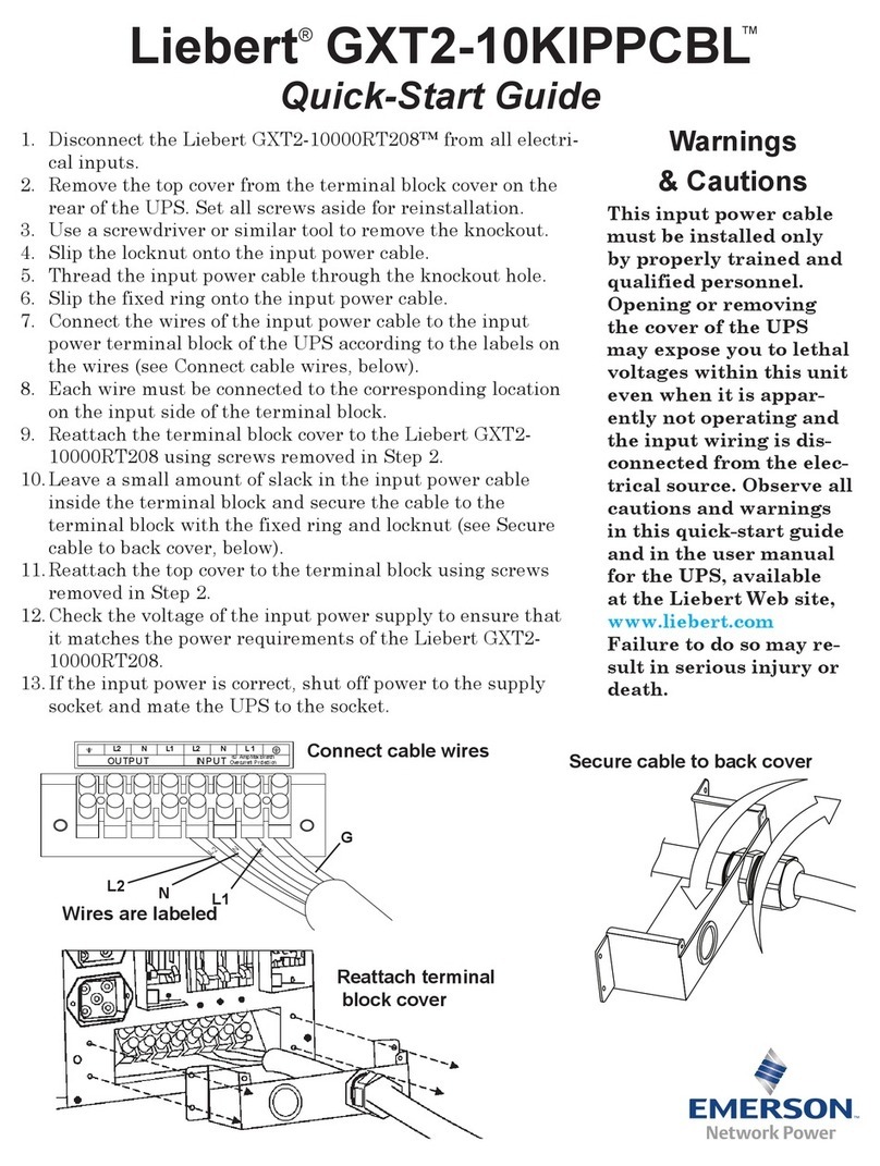 Emerson Liebert GXT2-10KIPPCBL User manual