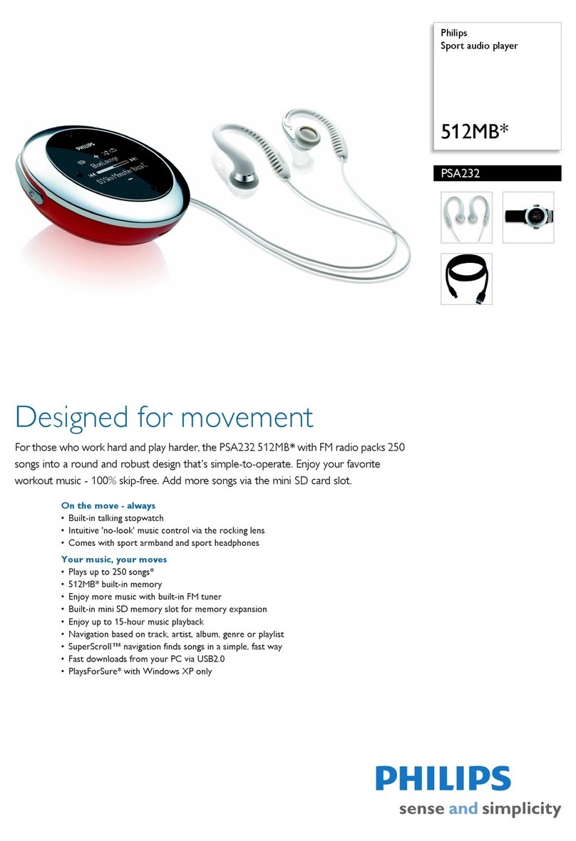 Philips PSA232 - 512 MB Digital Player manual