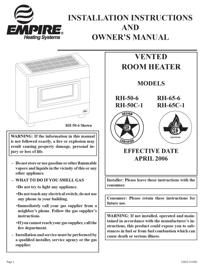 Empire Heating Systems RH-50-6 Installation instructions and owner's manual