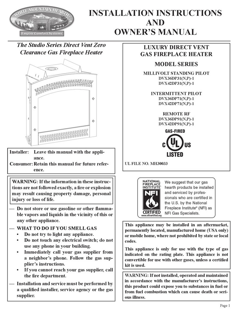 Empire Comfort Systems DVX36DP31(N Installation instructions and owner's manual