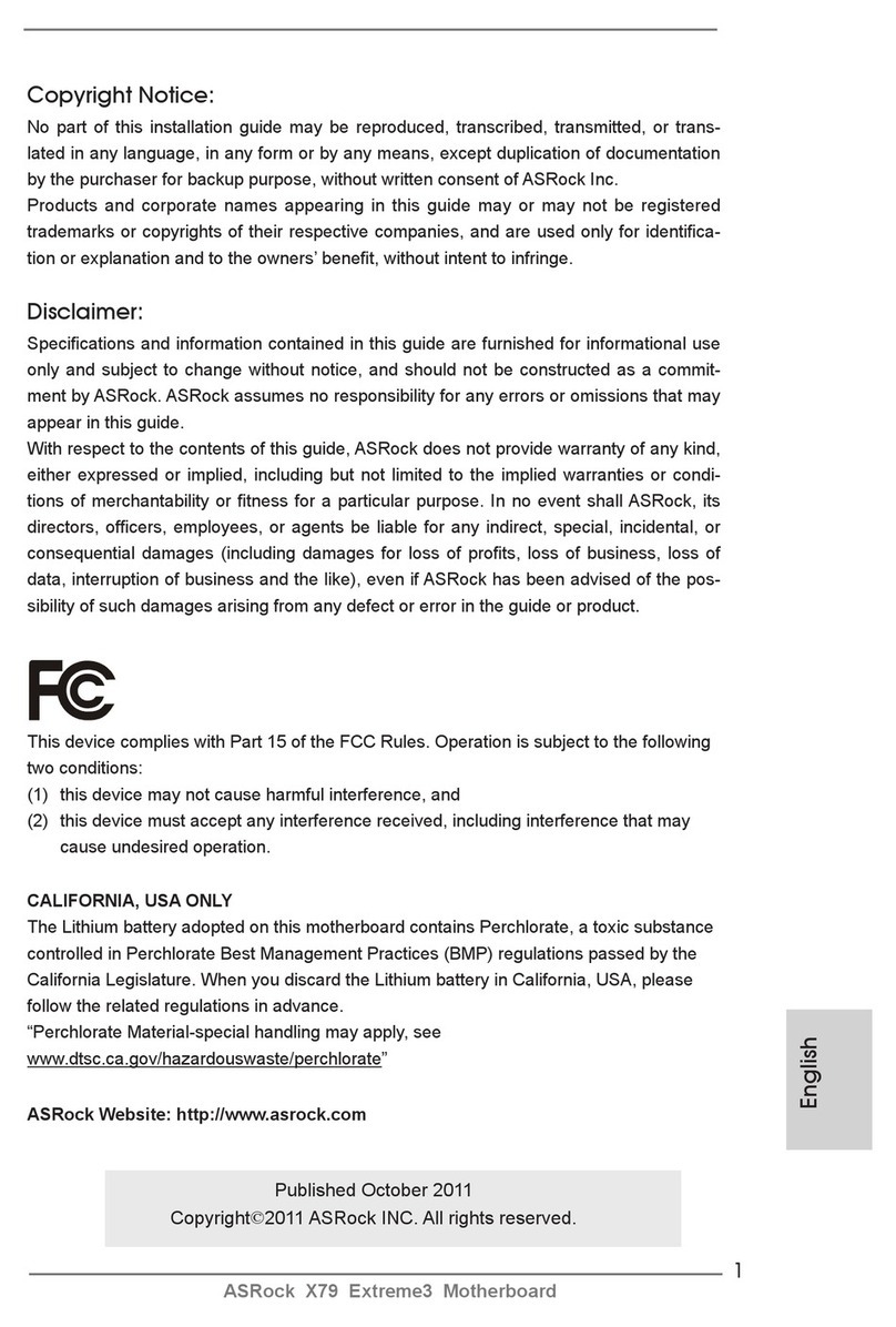 ASROCK X79 Extreme3 Quick installation guide