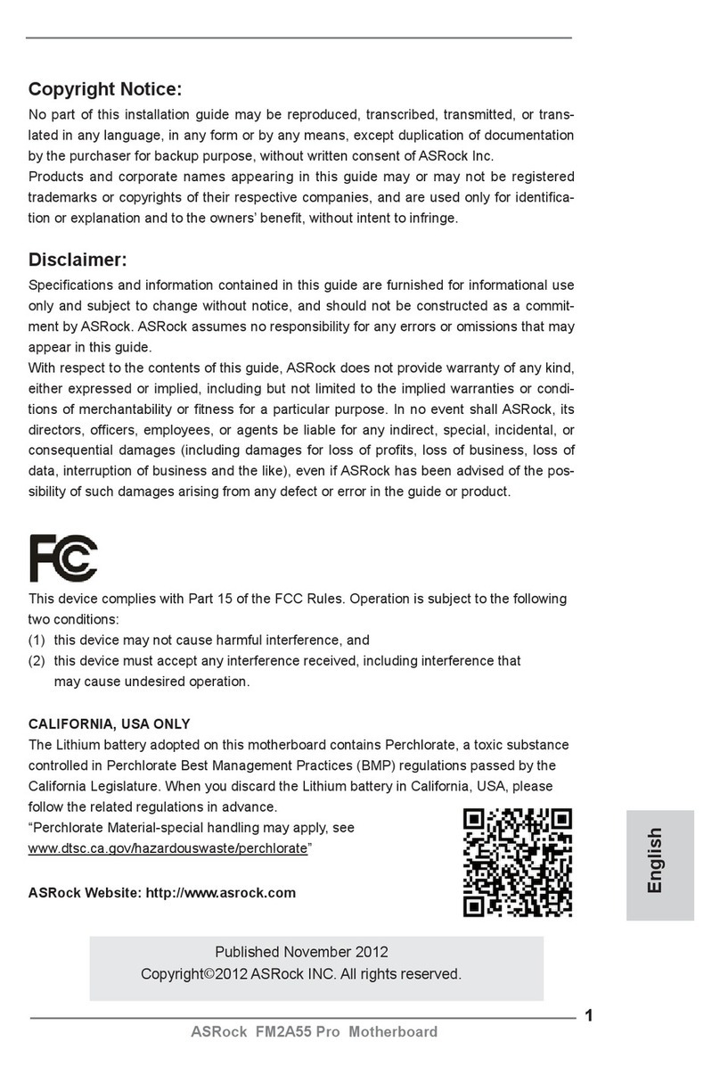 ASROCK FM2A55 Pro Quick installation guide ASROCK FM2A55 Pro Quick installation guide