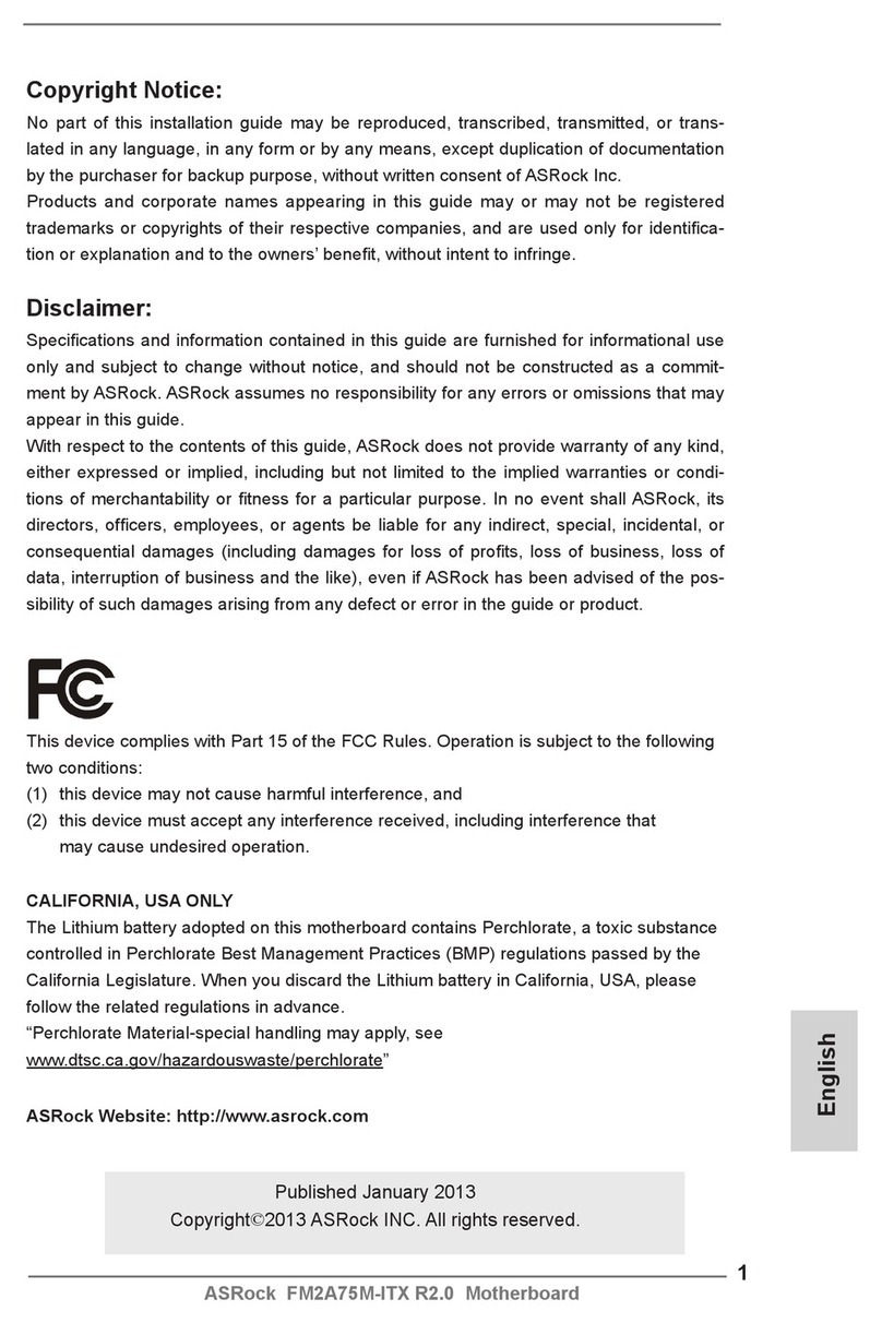 ASROCK FM2A75M-ITX R2.0 User manual