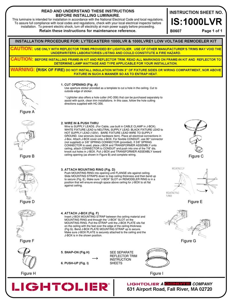 Lightolier LYTECASTER 1000LVR User manual