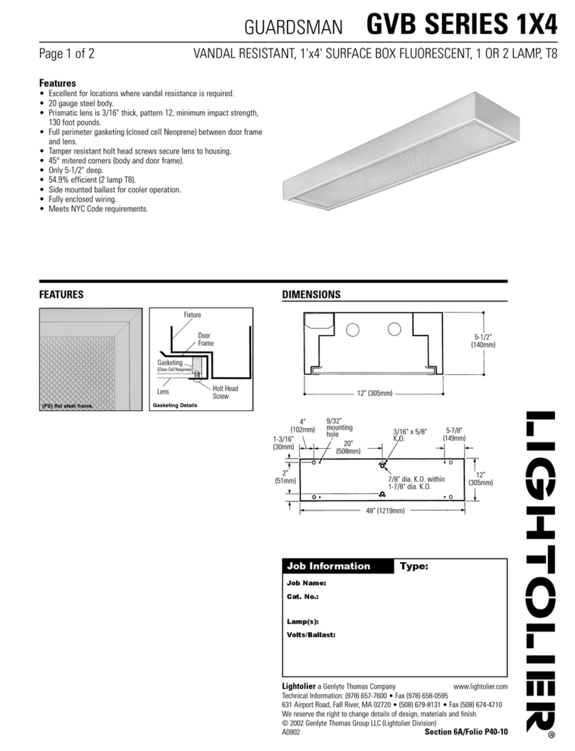 Lightolier GVB SERIES 1X4 User manual Lightolier GVB SERIES 1X4 User manual