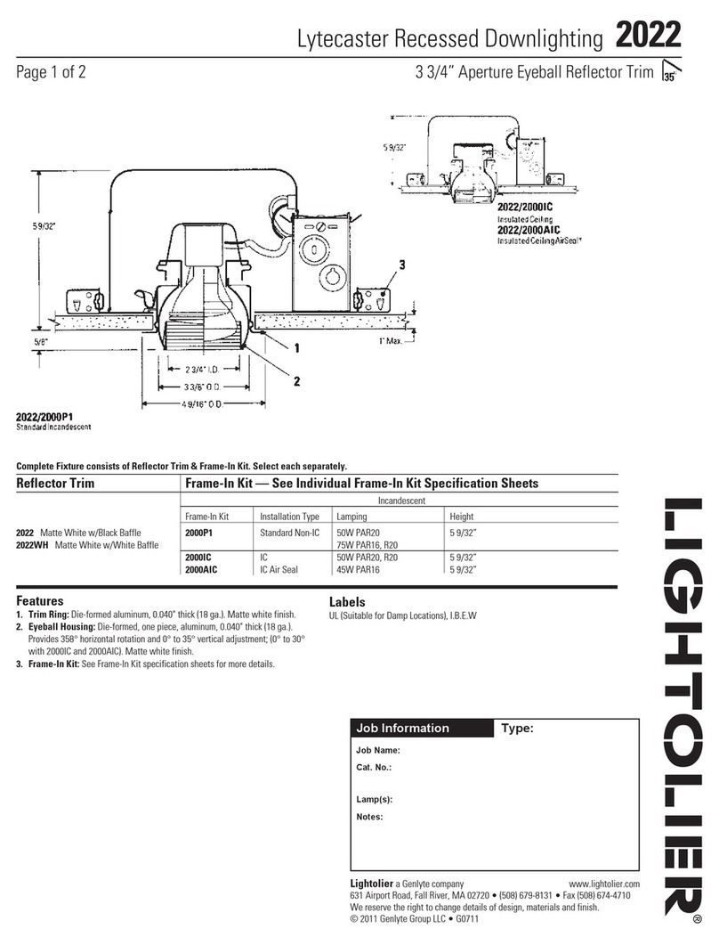 Lightolier Lytecaster 2022 specification