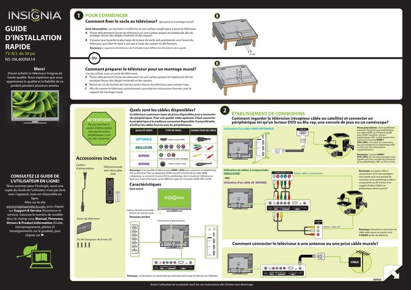 Insignia NS-39L400NA14 Installation and operation manual