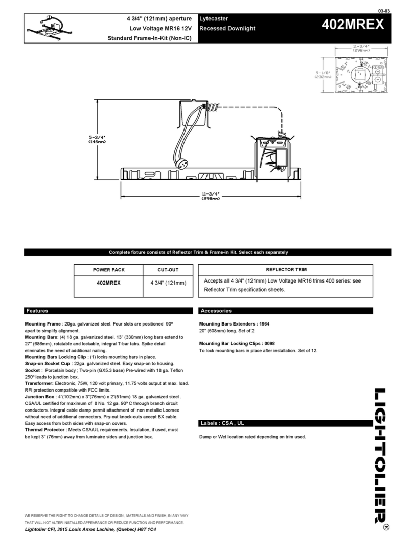 Lightolier Lytecaster 402MREX User manual Lightolier Lytecaster 402MREX User manual