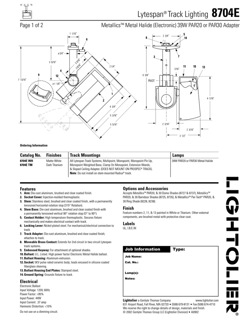 Lightolier Lytespan 8704E User manual
