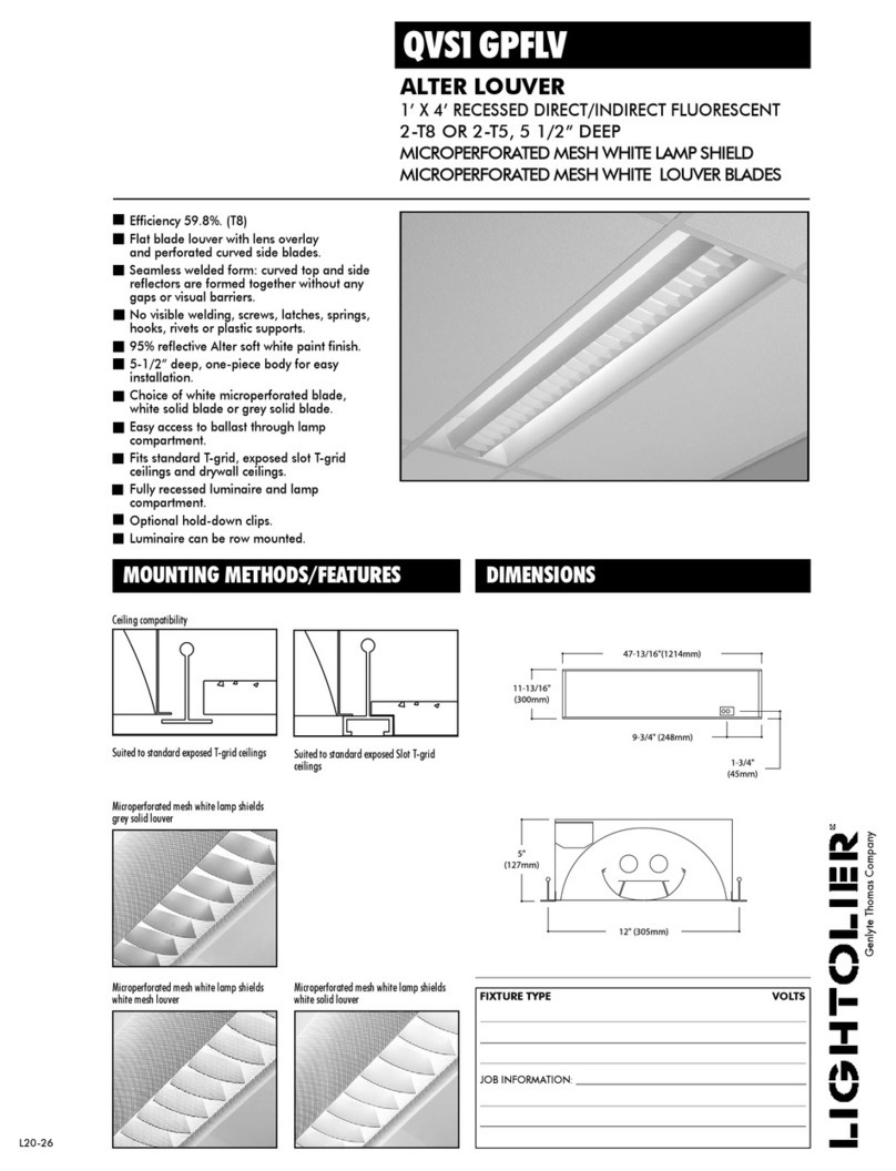 Lightolier ALTER LOUVER QVS1GPFLV User manual