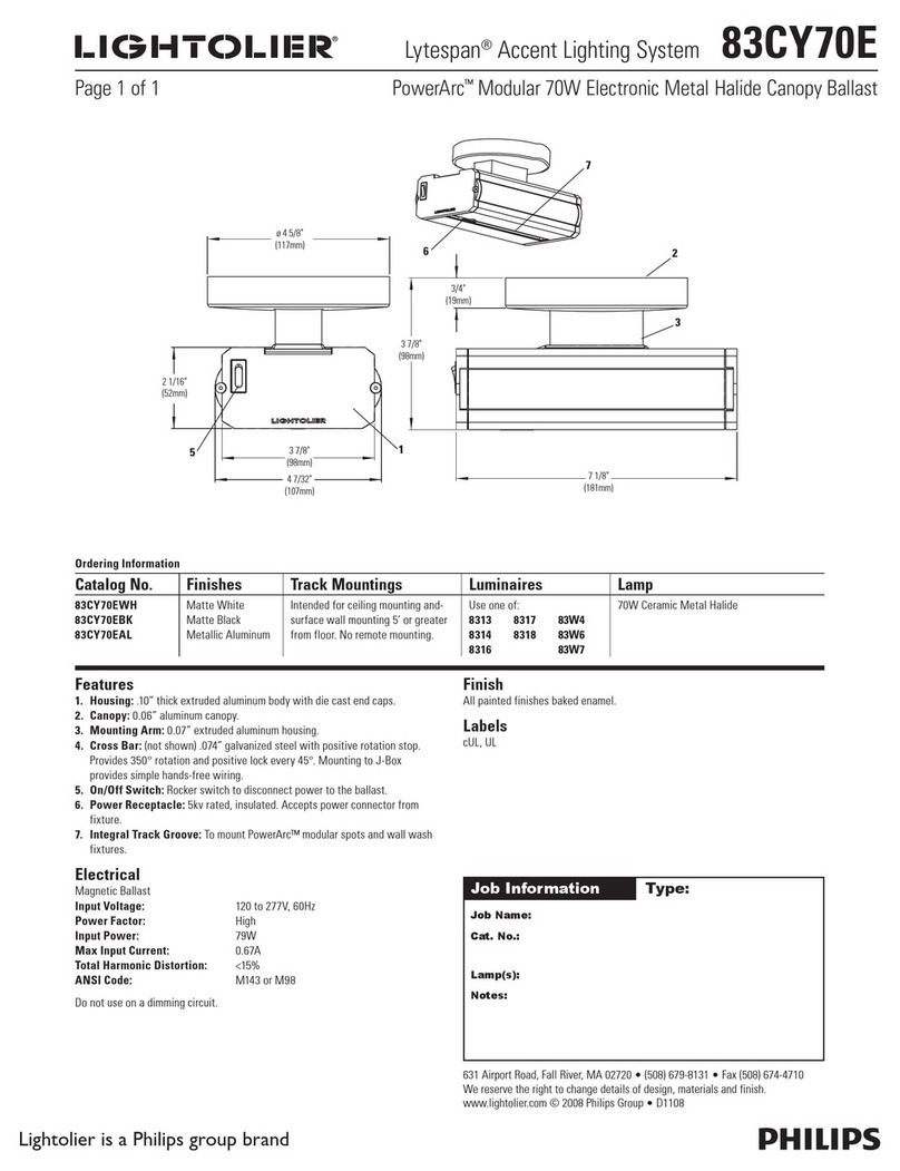 Lightolier Lytespan 83CY70E User manual