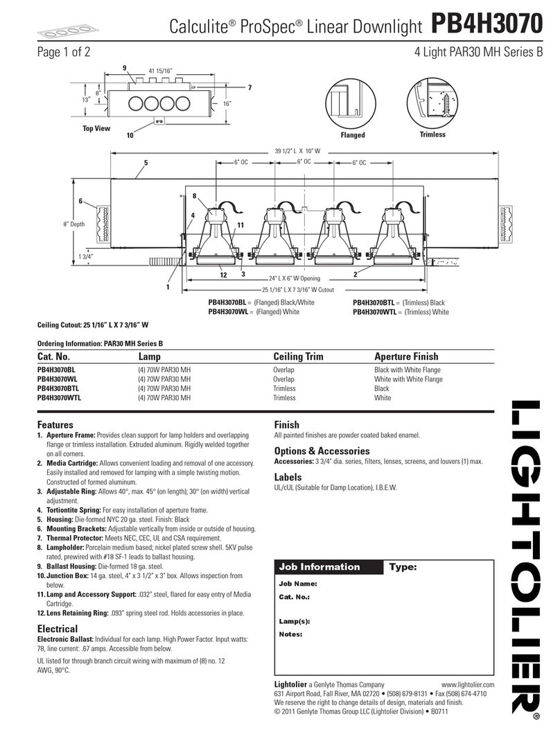 Lightolier Calculite ProSpec PB4H3070 User manual
