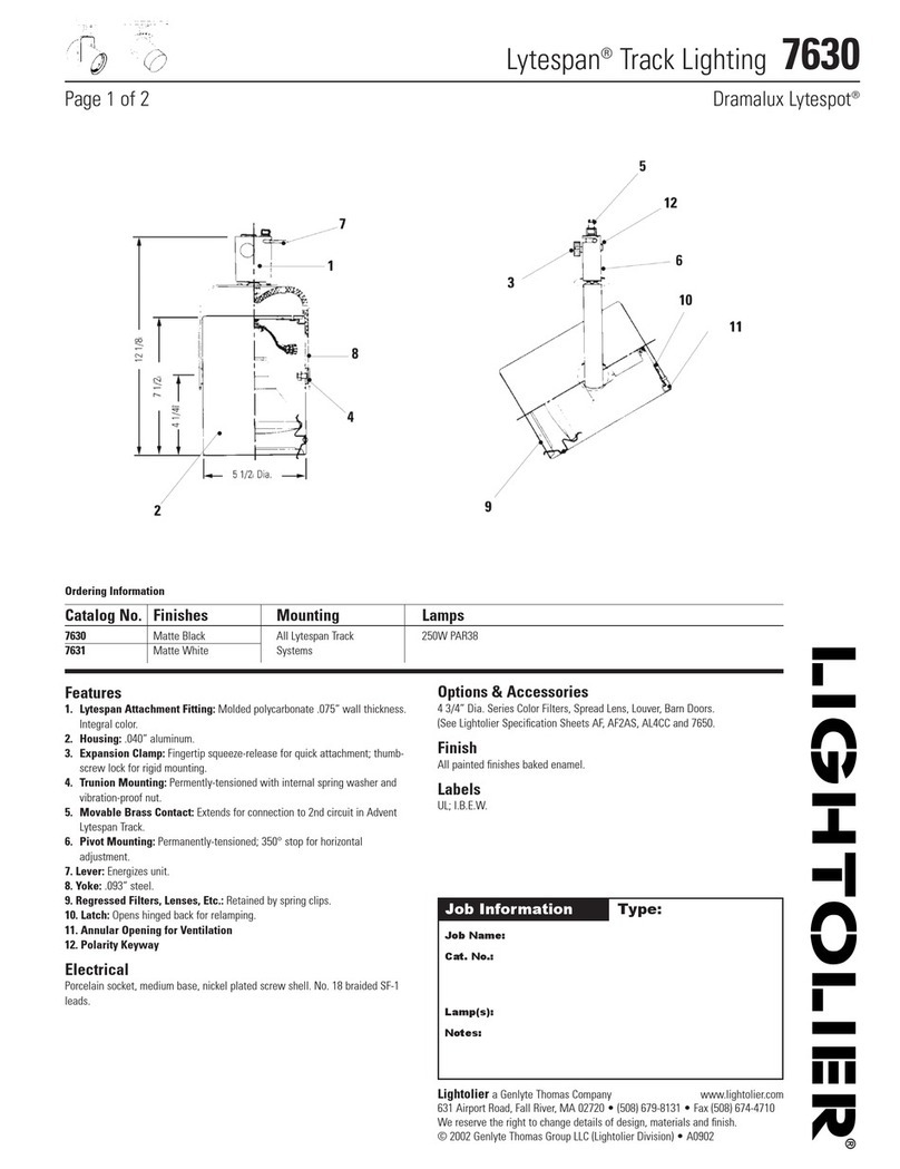 Lightolier Lytespan 7630 User manual Lightolier Lytespan 7630 User manual