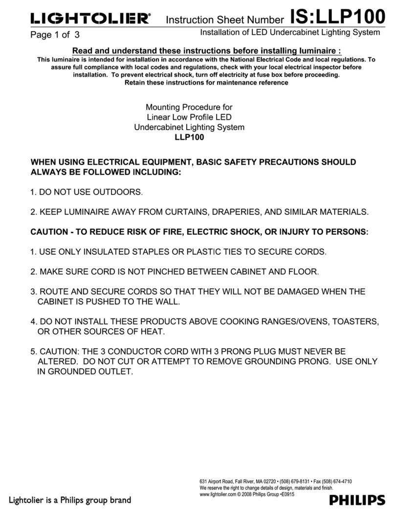 Lightolier LLP100 User manual