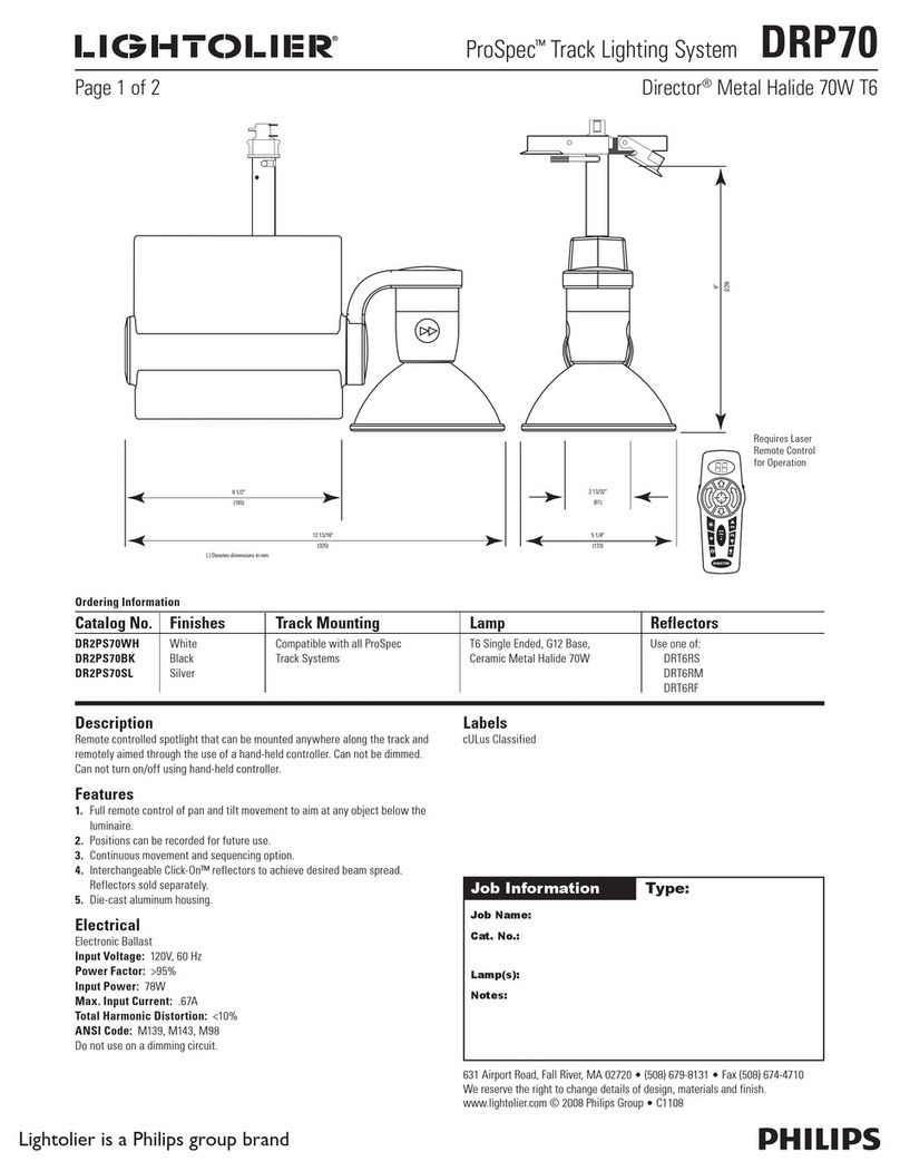 Lightolier ProSpec DRP70 User manual Lightolier ProSpec DRP70 User manual