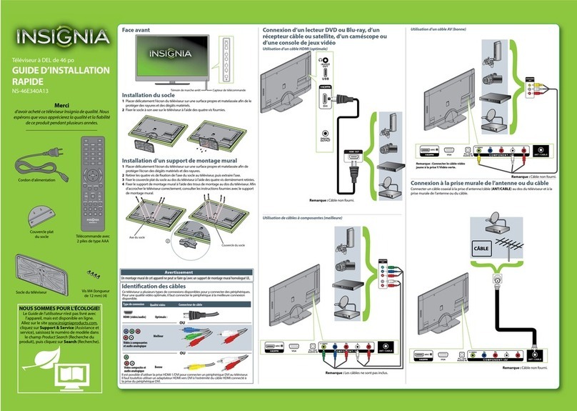 Insignia NS-46E340A13 Guide d'installation rapide