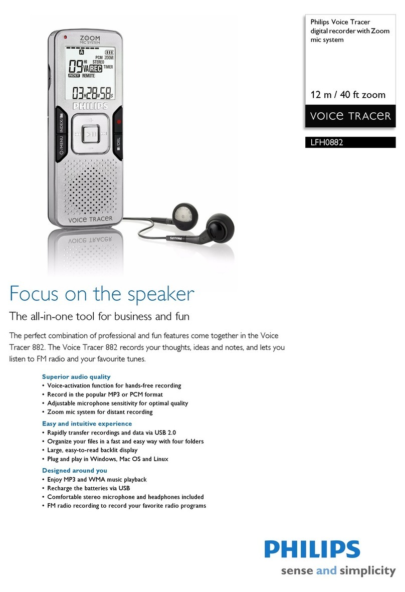 Philips LFH0882/00 - Digital Voice Tracer 882 4 GB... User manual
