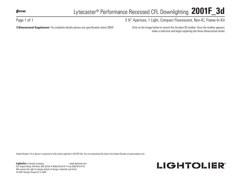 Lightolier Lytecaster 2001F_3d User manual
