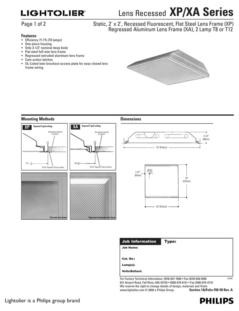 Lightolier XA Series User manual