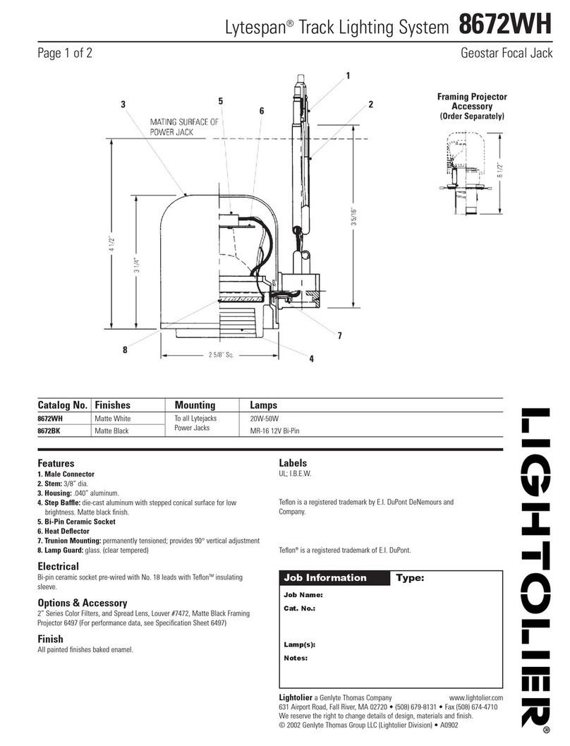 Lightolier Lytespan 8672WH User manual