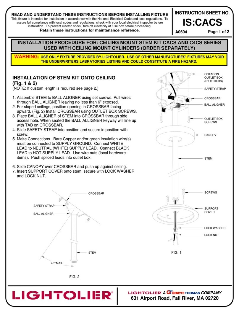 Lightolier CACS series User manual Lightolier CACS series User manual