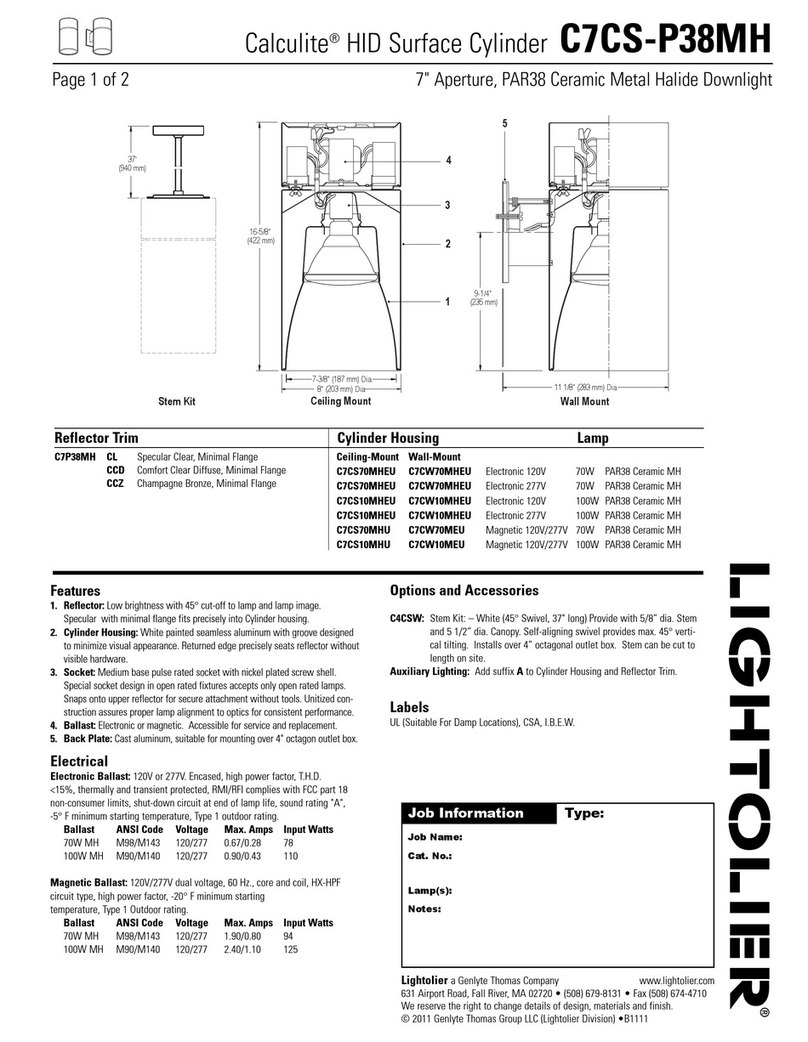 Lightolier Calculite C7CS-P38MH specification