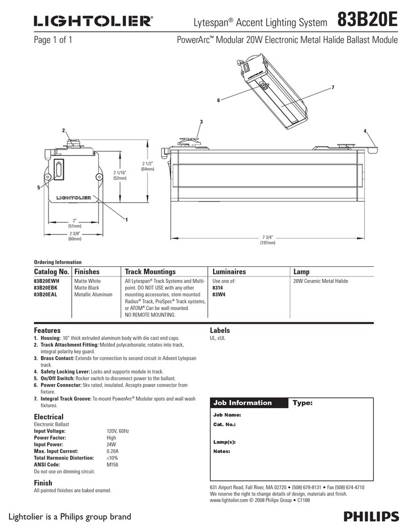 Lightolier Lytespan 83B20E User manual Lightolier Lytespan 83B20E User manual